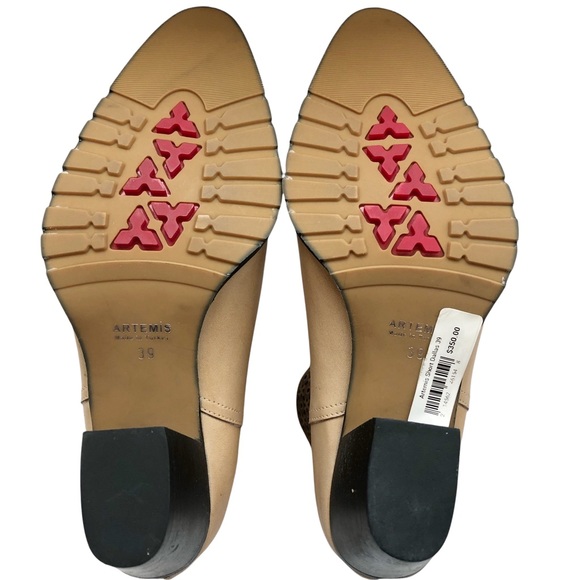 New Artemis Handmade Light Tan Leather Coastal Cowgirl Ankle Boot 39 - Picture 11 of 12